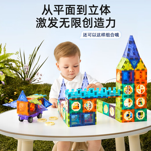 Imomoto Kindergeburtstagsgeschenk Magnetblatt Building Block Early Education Educational Spielzeug Jungen und Mädchen ändern Magnetpatch Magnetic Sheet 138pcs [80*45*62 cm]