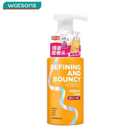 MY PARTY GALMPG Fun Makeup Elastic Women's Wool Curly Hair Anti-frizz Moisturizing Curl Hair Care French Large Curl Light Foam 180ml-Egg Roll Head Medium Curl