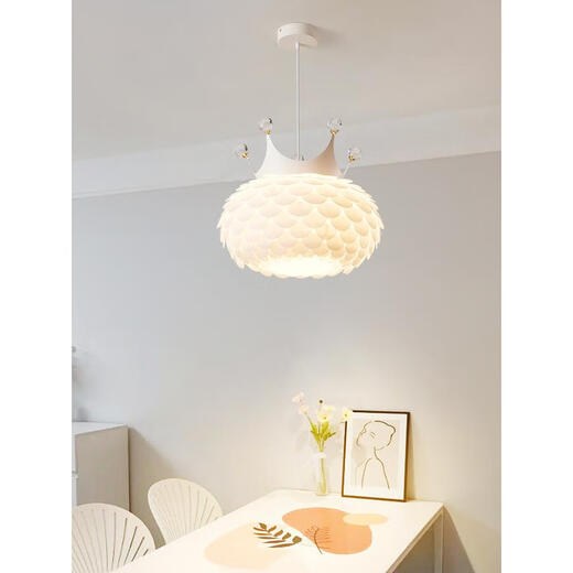 Kreatives Restaurant Kronleuchter Nordic Romantic Flowers Bar Lampe Ins Style Girl Room Beleuchtung warme Schlafzimmer Lampe 9272 Kronleuchter weiß 35 cm Drei-Farben E27 Lichtquelle