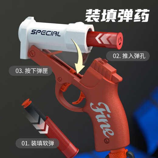 
Qinmanhai short tube shell casting soft bullet launcher children's toy gun S686 shotgun boy soft bullet gun science and education model batch 2061 mini S686 (military green)