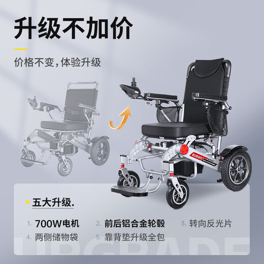 BURIRY electric wheelchair fully automatic portable foldable travel aircraft for elderly smart W730 standard model丨13AH lithium battery