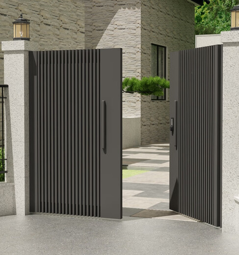 金赋顺别墅庭院大门双开门铁艺乡村庭院子门单双开不锈钢花园小区铝合金 款1（常规铁艺/平）