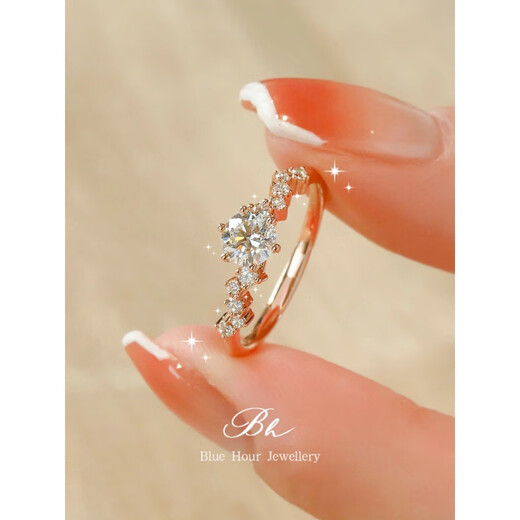 DL 1998 Fat Donglai same style rose gold ring 18k secret blue independent design star dream moissanite diamond women light luxury silver 18K rose gold No. 18