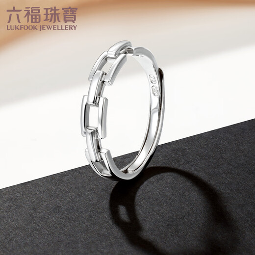 Lukfook Jewelry Platinum 950 Geometric Chain Platinum Ring Couple Ring Couple Style Single Price G07TBPR0016 2.48g (including labor cost 223 yuan) Women's model