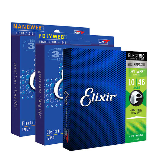ELIXIR NANOWEB Elektrikgitarrenstrings Laminierte Saiten 12052 12002 12102 19052 (010-046) Keine Touchbeschichtung