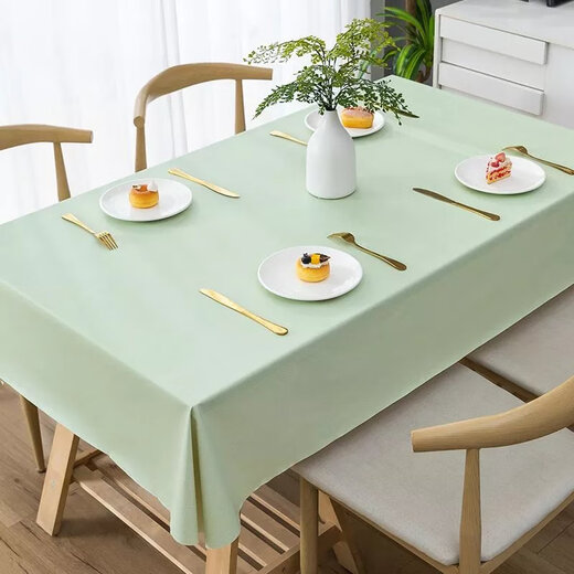 Selected light luxury tablecloth, oil-proof, anti-scalding, no-wash PVCins style 2023 new dining table, gray 138*220cm