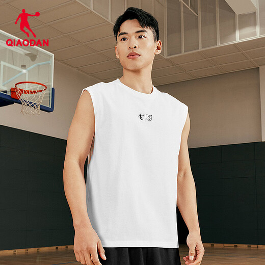 Jordan QIAODAN basketball vest men's summer breathable casual sports running vest Jordan White L (175)