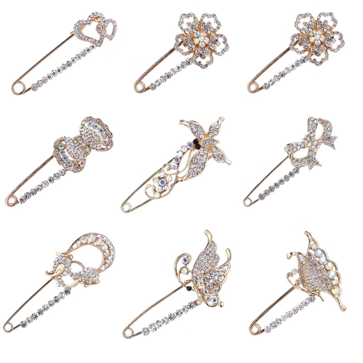 Anti beauty anti-exposure brooch women's sweater large pin waist artifact fixed clothing decorative corsage suit cardigan accessories LX-5044 champagne gold 40324045