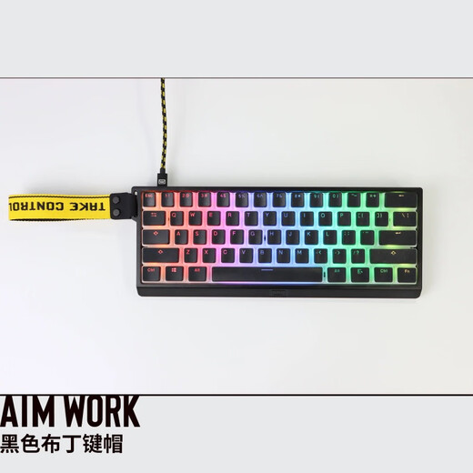 AIMWORK pudding au lait double peau 119 keycap wooting cerf ivre k5 Ningzhi adaptation caractère transmettant la lumière transparent PBT bleu