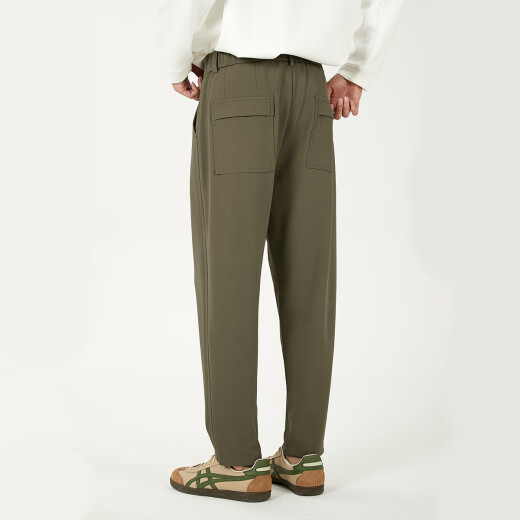 MARKLESS casual pants men's autumn and winter hanging easy-to-maintain smart pants four-sided elastic versatile simple trousers 4855 apricot green 31
