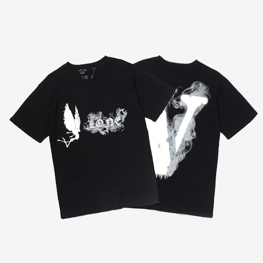 
TX FOG heavy short-sleeved T-shirt heavy VLONE FOG big V short-sleeved fog high street hip-hop half-sleeved couple ins summer high hx6218 white S