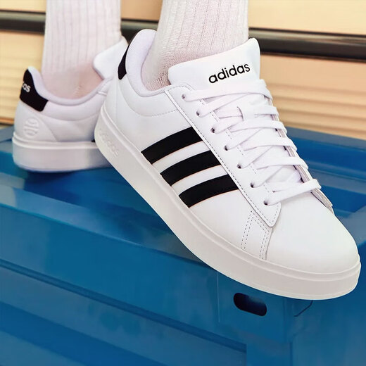 Adidas offizielle Herrenschuhe Neues Leder Leichtes Top bequemer Freizeitschuhe modische vielseitige Brettschuhe Jugend-Runde Sportschuhe GW9195/Drei Streifen heben die Marke 39 hervor [empfohlene Fußlänge 24 cm]