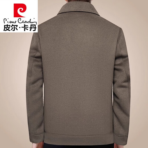 Pierre cardin autumn and winter new men's clothing removable inner liner middle-aged men's jacket double-sided wool wool jacket knitted brown XL 180 (135-150Jin [Jin equals 0.5 kg])