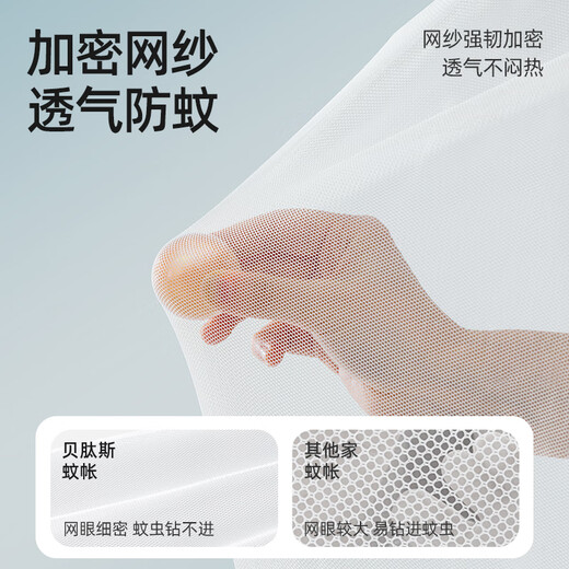 贝肽斯婴儿床蚊帐罩防摔新生儿宝宝专用免安装可折叠全罩式通用蒙古包 绿恐龙【长104*宽58*高100】