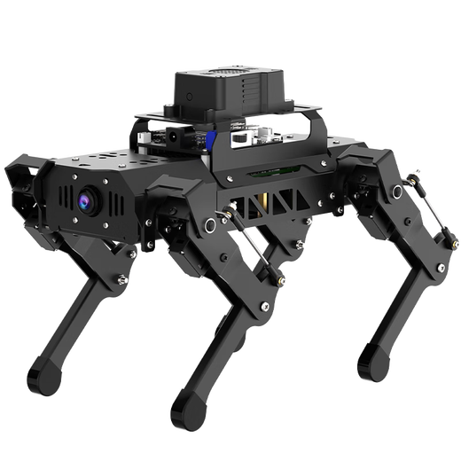 Fantasy Ros2 Robot Puppypi Raspberry Pi 5 Máquina de cuatro patas Dog Ai Big Model Identificación visual Interacción de voz inteligente Diagrama Slam Navigation Python Open Source Open Insignship Development Edition Raspberry Pi 5/4G