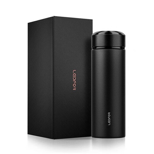 LEIDFOR T21 pure titanium insulated cup men's business car cup high-end water cup gift box tea cup matte black 550ml