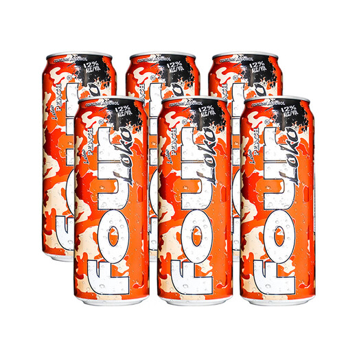 Fourloko imported from the United States, Slok pre-mixed cocktail, foreign wine, Internet celebrity highly potent fruity wine combination package, pink peach flavor 695ml*6 cans