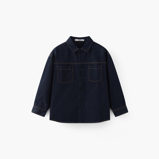 MQD Children's Clothing Boys Denim Thin Jacket 24 Autumn New Children's Contrast Color College Lapel Shirt
