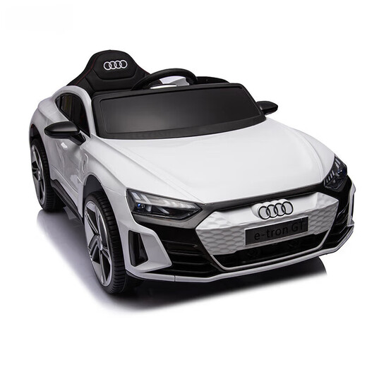WORK BABY Audi genuine authorized children's electric car four-wheel sit-on remote control toy birthday gift for adults, babies and children, painted white/remote control/soft seat, electric drive