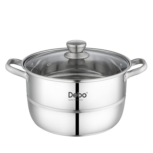 Debo steamer double-layer 304 stainless steel soup pot steamer induction cooker universal Sofitel 28cm