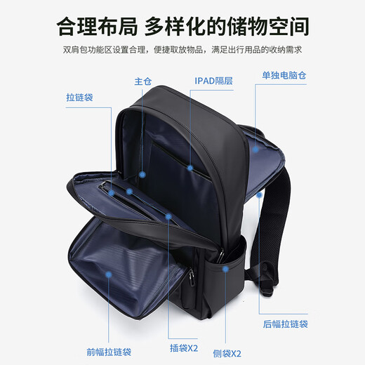 高尔夫（GOLF）背包男士旅行双肩包15.6/16英寸电脑书包防泼水商务出差通勤背包