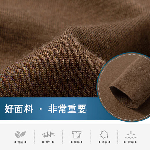 NOSSKISS luxury high-end brand wool sweater men's worsted mercerized pure wool sweater spring and autumn half turtleneck thin bottoming shirt dark gray 100-count mercerized M 170