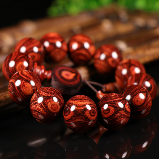 Fat Donglai's same style Chinese Valentine's Day gift Hainan Huanghuali old material bracelets for men with grimaces and eyes with x-patterns 15mm 15 pieces