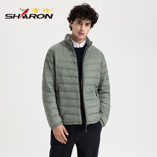 雪伦轻薄羽绒服男短款休闲时尚百搭无帽秋冬轻暖外套 13662 深靛蓝 2XL