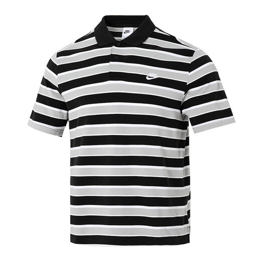 耐克（NIKE）男装 2025夏季新款潮流时尚运动服条纹短袖舒适透气翻领POLO衫 FN3897-010 M