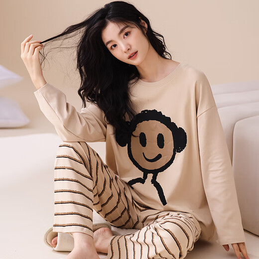 
Fuxinkang couple pajamas pure cotton shorts shorts for summer men and women sweet and cute cartoon large size can be worn outside home clothing suit AM-673 3XL - men [height 175-188-weight 160-180]