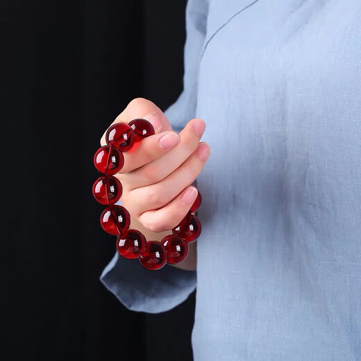 Emperor Xuan natural 7A grade amber blood amber bracelet blood amber round bead single circle bracelet for men and women amber beeswax blood amber bracelet 7A grade blood pool 14mm