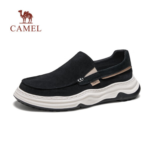 骆驼（CAMEL）男鞋夏季帆布鞋软底套脚运动鞋轻便一脚蹬百搭休闲鞋子男 G14S391175 黑色 41