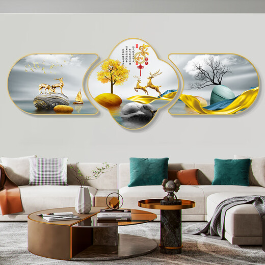 Ziwu Qian Neues chinesisches Wohnzimmer Dekoration Maler und Wanshixing -Sofa Hintergrund Wandhängemalerei Zen Büro Wand Hängende Wandhänge P2575 50*35/50*50/50*35 2 Meter Wandhänge