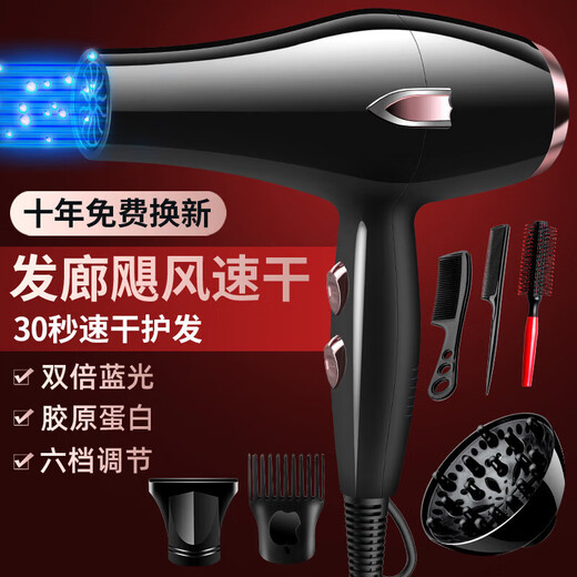 Philips (PHILIPS) same style German hair dryer for home high wind hair salon high power 2200w barber shop negative ion hot and cold wind mute German black 35000 wind hair salon free six 10 years