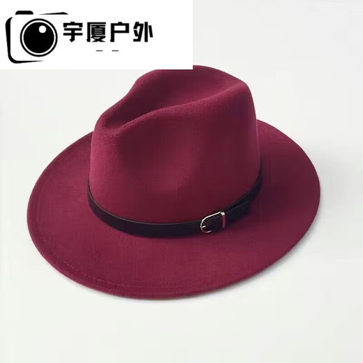 Balsa núcleo oppenheimer sombrero para hombres y mujeres de otoño y invierno top de lana caballero jazz cinturón plano hebilla gris oscuro 57
