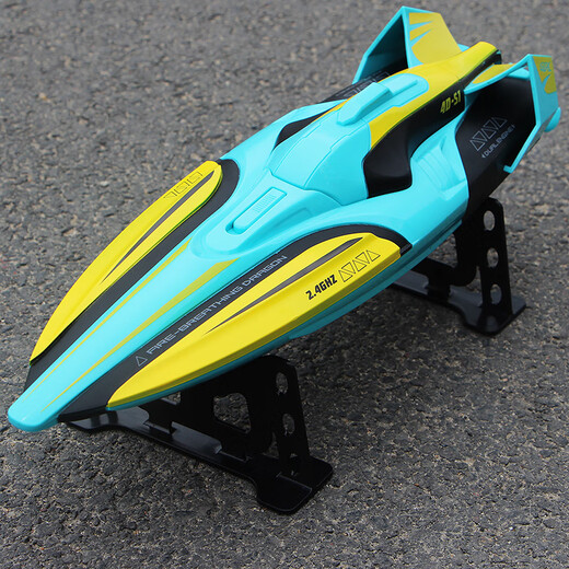 Remote control boat, high-horsepower, large-scale, high-speed speedboat on the water, rechargeable, launchable, children's and boys' ship model toy, entry-level dual-server speedboat - blue, long-range version, high-end three-power version, including three sets of batteries/charging