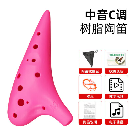 音域（RANGE）防摔陶笛12孔AC中音C调树脂塑料儿童初学入门教学乐器学校专用