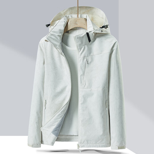 Burlemon Outdoor Travel Jacket Einschichtige Männer und Frauen Windbrecher Windbrecher plus Samt Herbst und Winterjacke Bergsteigerin Sportswear 9930s Zip Fen-Women XL