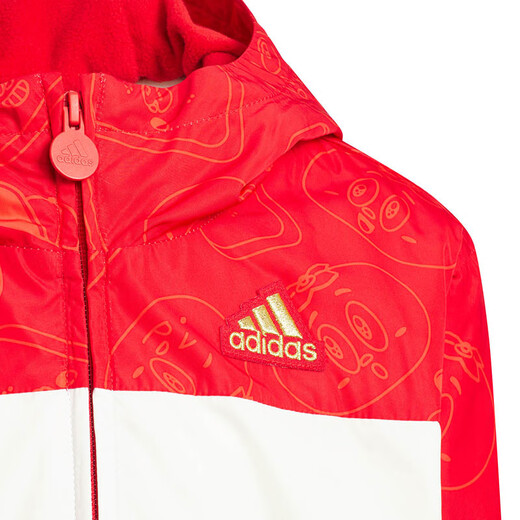 Adidas (adidas) Ropa para niños Chaqueta con capucha para niños con aterciopelio Año nuevo para niños Año Nuevo y caquiadores y chaqueta de bloqueo de color ruyi JF3879 JF3879 110cm