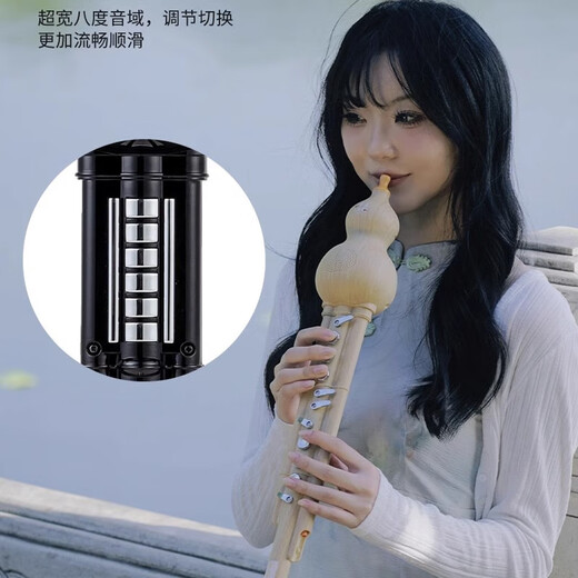 百诺华夏之韵电葫芦丝乐器国产电子吹管葫芦丝电子笛电萨初学者乐器 红木色