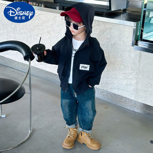 Disney boys' jacket children's spring hooded thin top boys' cool cool jacket new style little boys' clothes spring and autumn green 90 cm