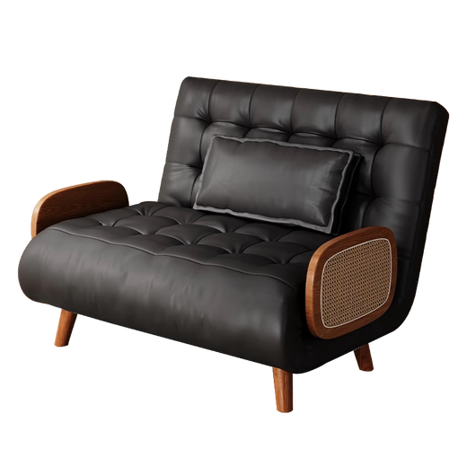 Canapé-lit complet pliable à double usage à usage à usage multi-fonction étude de salon petit appartement chaise de loisirs en bois massif simple 1,5 mètre canapé 1 mètre