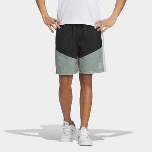 ADIDASNeo短裤男裤夏季新款户外健身训练五分裤休闲透气沙滩裤跑步短裤 黑色IP3882 M