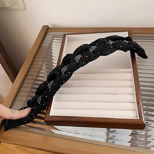 Liangshihuan high-end exquisite high-top headband for women 2025 new headband high-end rhinestone temperament face wash hairpin headwear black