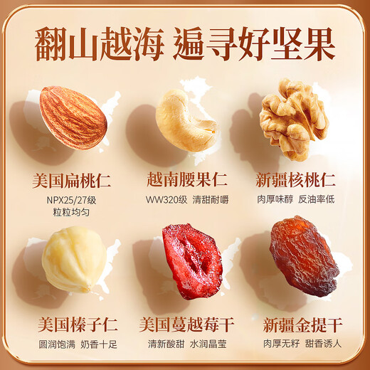 沃隆每日坚果专供款  坚果炒货混合干果仁孕妇零食大礼包腰果核桃礼盒 【4+2全新配比】1050g大分量