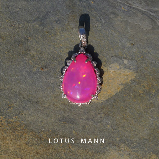 Kechu long-term update natural diamond inlaid with red sapphire tanzanite moonlight emerald opal cocktail ring rose red