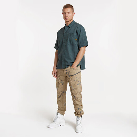 G-Star Raw Fashion Men's Summer Men's Men de gamme haut de gamme Fin à manches courtes à manches courtes à manches courtes Jacket décontractée D24299 Retro Indigo Rainbow Stripe M Stripe M