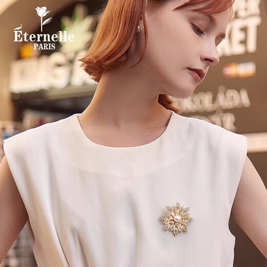 Eternelle French eternal design corsage feminine snowflake brooch high-end exquisite silk scarf buckle gift