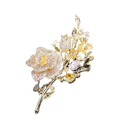 QUAMER Gold Store Camellia Brooch High-end Women's Exquisite Fashion Light Luxury Pin Button Women's Suit Coat Winter Camellia Brooch (Gift Box)