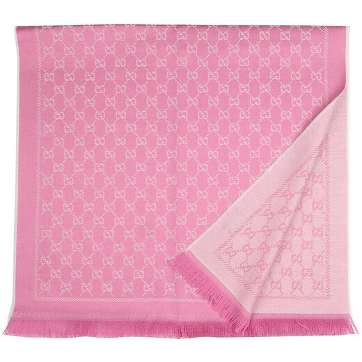 Gucci (Gucci) Wolle Frauenschal, Herbst und Winter warmes Doppelg Graurosa Schal Langer Schal Luxury Schalgeschenk, rosa doppelseitiges 41115 3G200 9272
